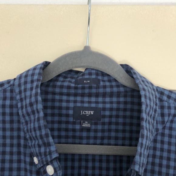 J. Crew button down blue gingham - Picture 3 of 4